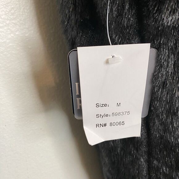 Suzanne Somers Black Faux Fur Reversible Vest Open Front Pockets Women’s Medium - Picture 6 of 14